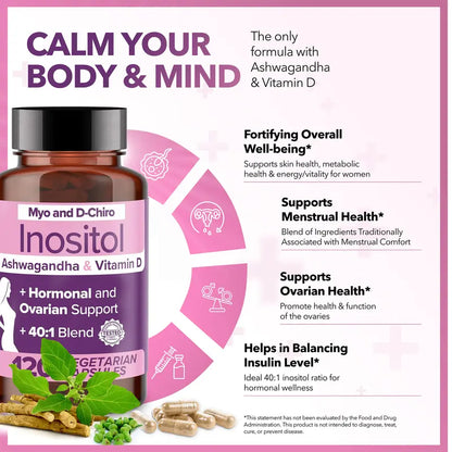 Intimate Rose Inositol and D-Chiro-Inositol for Women 120 Capsules (2 Bottles)