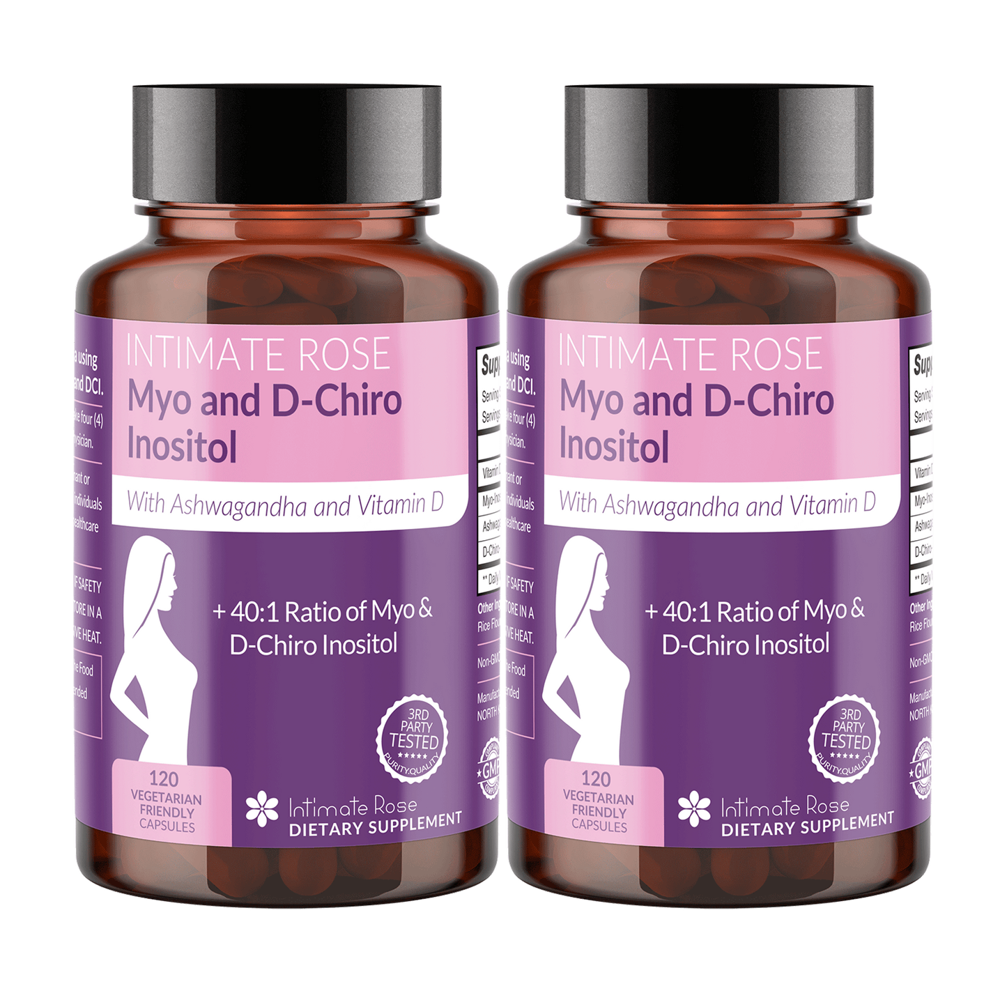 Intimate Rose Inositol and D-Chiro-Inositol for Women 120 Capsules (2 Bottles)